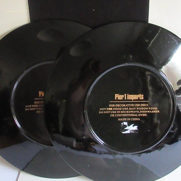 2, 13" Gold leaf Platter. Pier 1 Imports, Vintage, Like New! - Picture 4 of 5